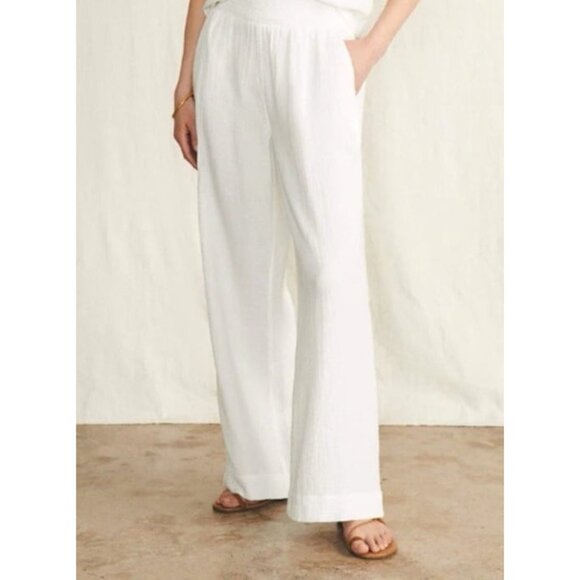 Blanco White wide leg gauze‎ like pants (XXL) - Picture 1 of 10